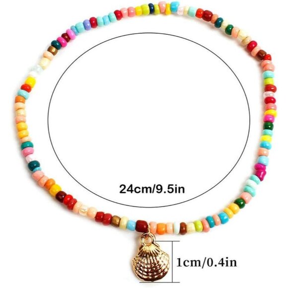 Lightweight Handmade Gold Shell Beaded Anklet & Bracelet - Perfect Gift Idea - Picture 3 of 9